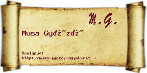 Musa Győző névjegykártya