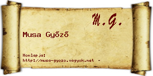 Musa Győző névjegykártya